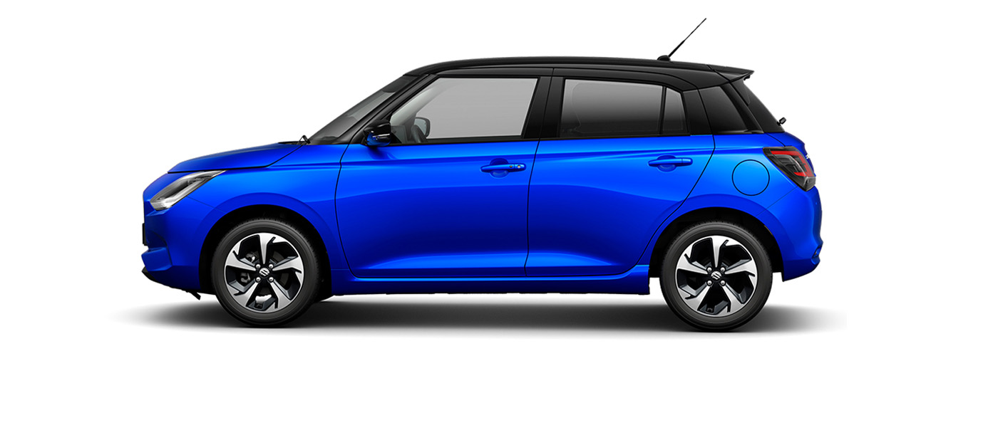 Suzuki Swift Technische Daten Seitenansicht Suzuki Swift mit Abmessungen: 1530 mm oder 1485 mm hoch, Gesamtlänge 3860 mm, Länge ab Räder 2450 mm