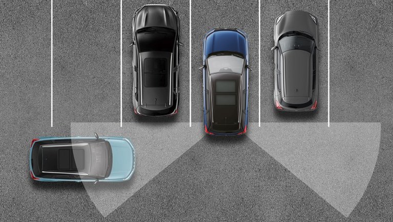 vitara-ausparkassistent.jpg Grafische Darstellung der Rückfahr-Funktion im Suzuki Vitara Hybrid.