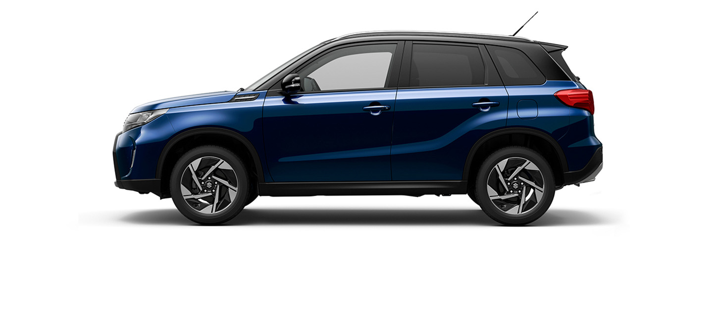 Vitara - Technische Daten Seitenansicht Suzuki Vitara mit Abmessungen: 1485 mm oder 1530 mm hoch, Gesamtlänge 3860 mm, Länge ab Räder 2450 mm